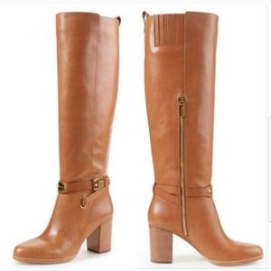 Michael Kors Arley Tall Tan Leather Boots Size 8